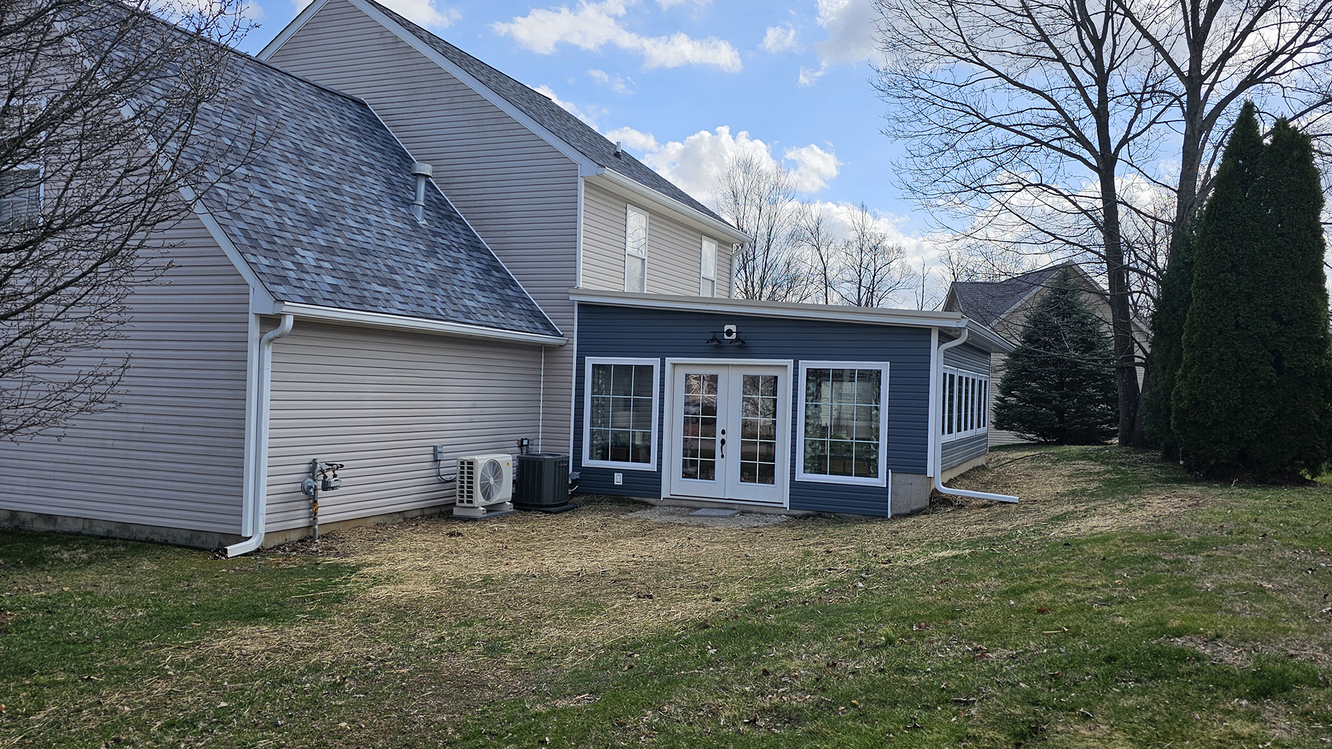 Exterior view of Poe four season room addition